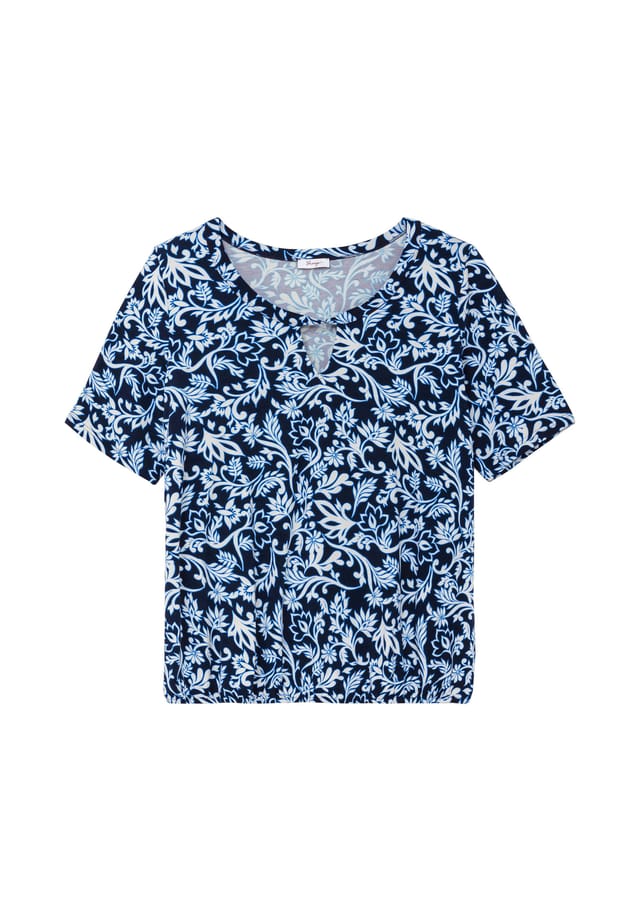 Рубашка с принтом по всей поверхности и вырезом спереди Sheego, синий
Рубашка с принтом по всей поверхности и вырезом спереди Sheego, синий