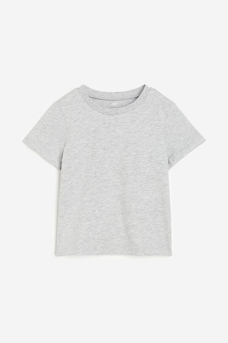 Хлопковая футболка H&M, серый 
Хлопковая футболка H&M, серый