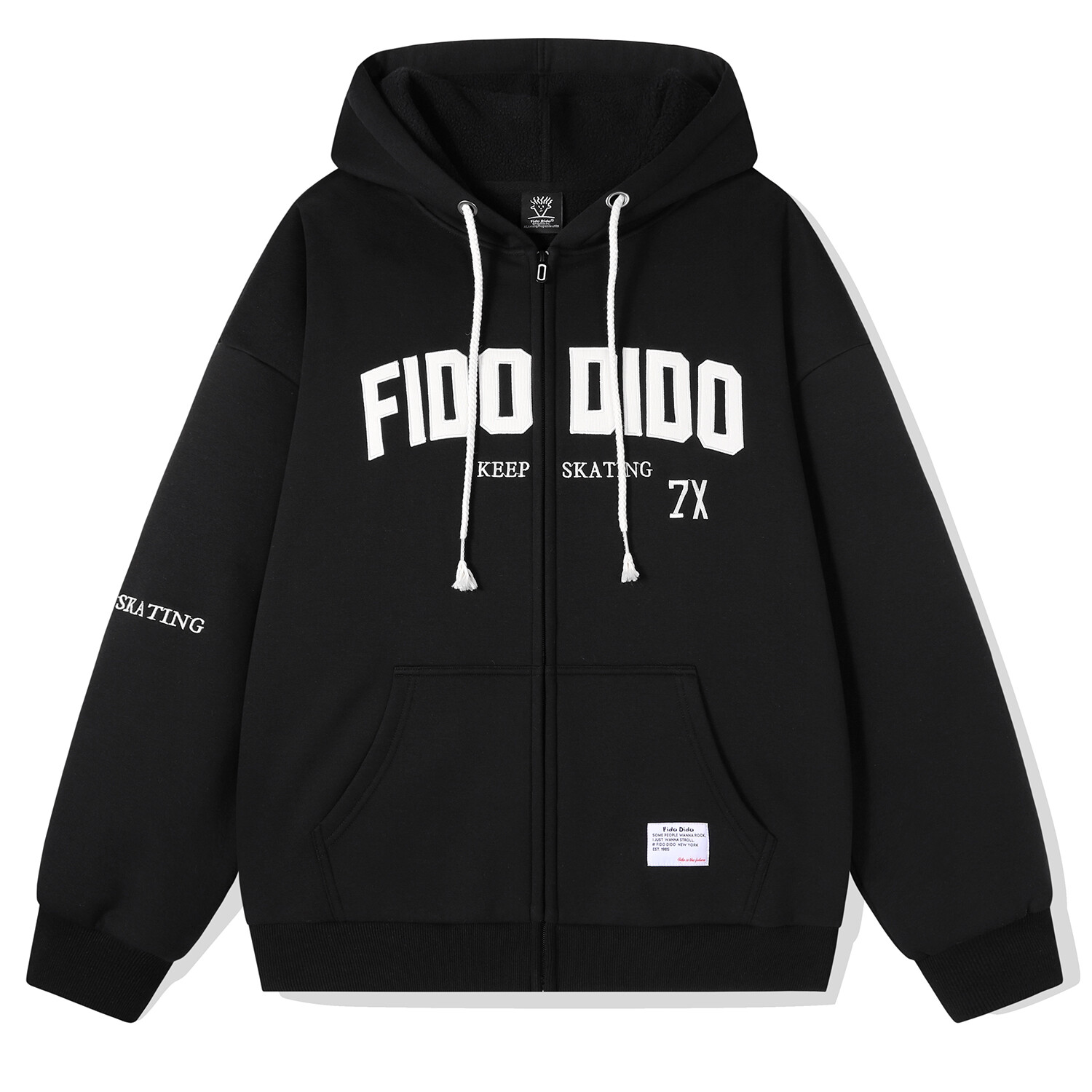 Толстовка унисекс FIDO DIDO, Черный и белый (на флисовой подкладке и утолщенный)
Толстовка унисекс FIDO DIDO, Черный и белый (на флисовой подкладке и утолщенный)