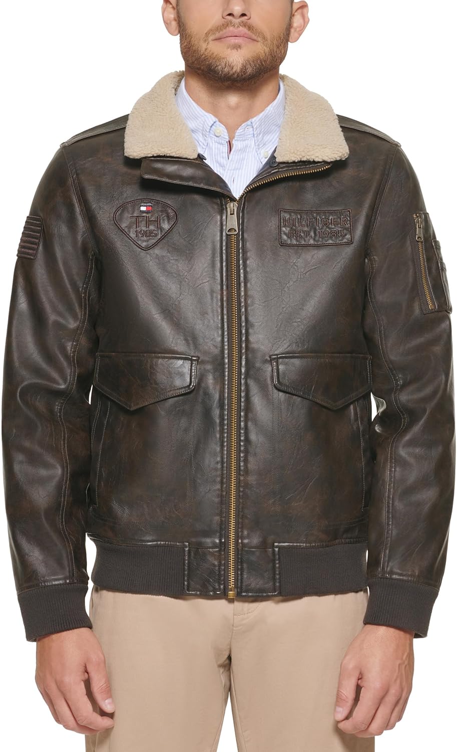 Мужская куртка-бомбер из искусственной кожи Tommy Hilfiger, Medium Brown/Patches
Мужская куртка-бомбер из искусственной кожи Tommy Hilfiger, Medium Brown/Patches