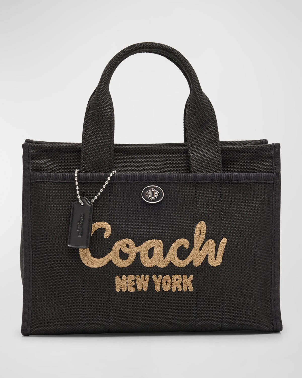 Холщовая большая сумка-тоут с логотипом Coach, цвет Lhblack 
Холщовая большая сумка-тоут с логотипом Coach, цвет Lhblack
