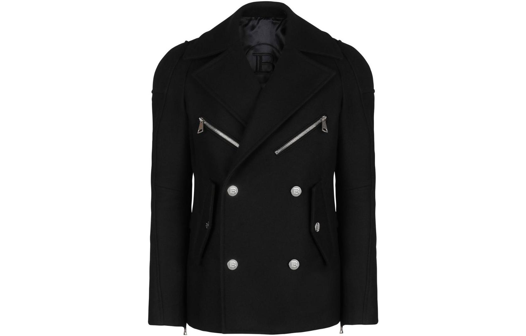 BALMAIN Двубортное пальто с застежкой-молнией, Black
BALMAIN Двубортное пальто с застежкой-молнией, Black