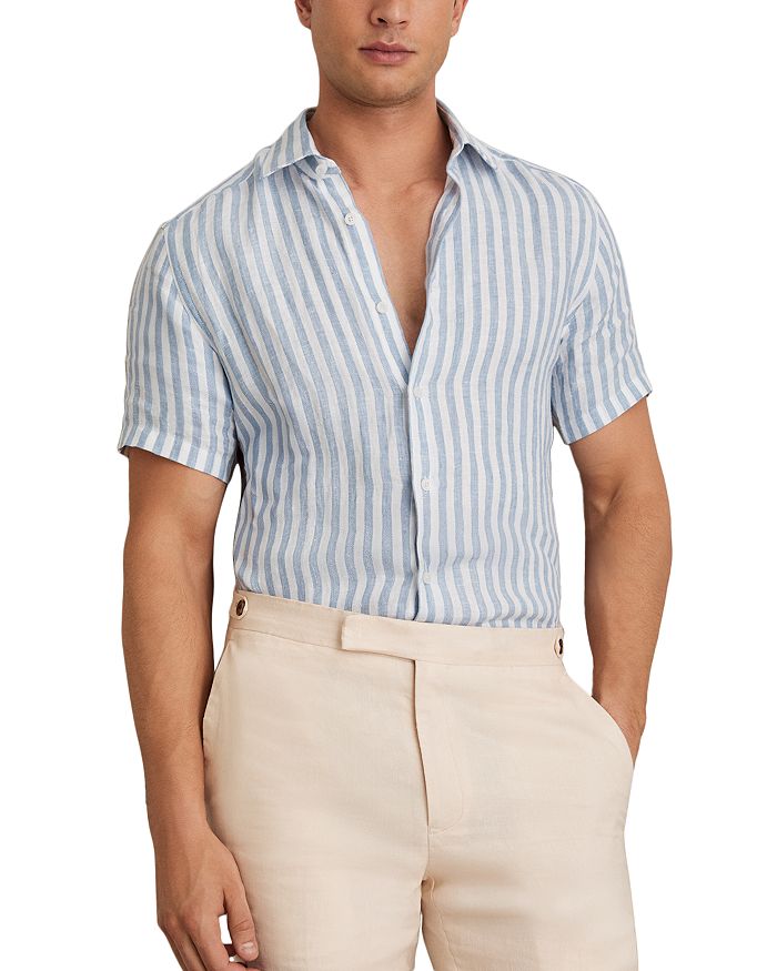 Праздничная льняная рубашка с коротким рукавом REISS, синий
Праздничная льняная рубашка с коротким рукавом REISS, синий