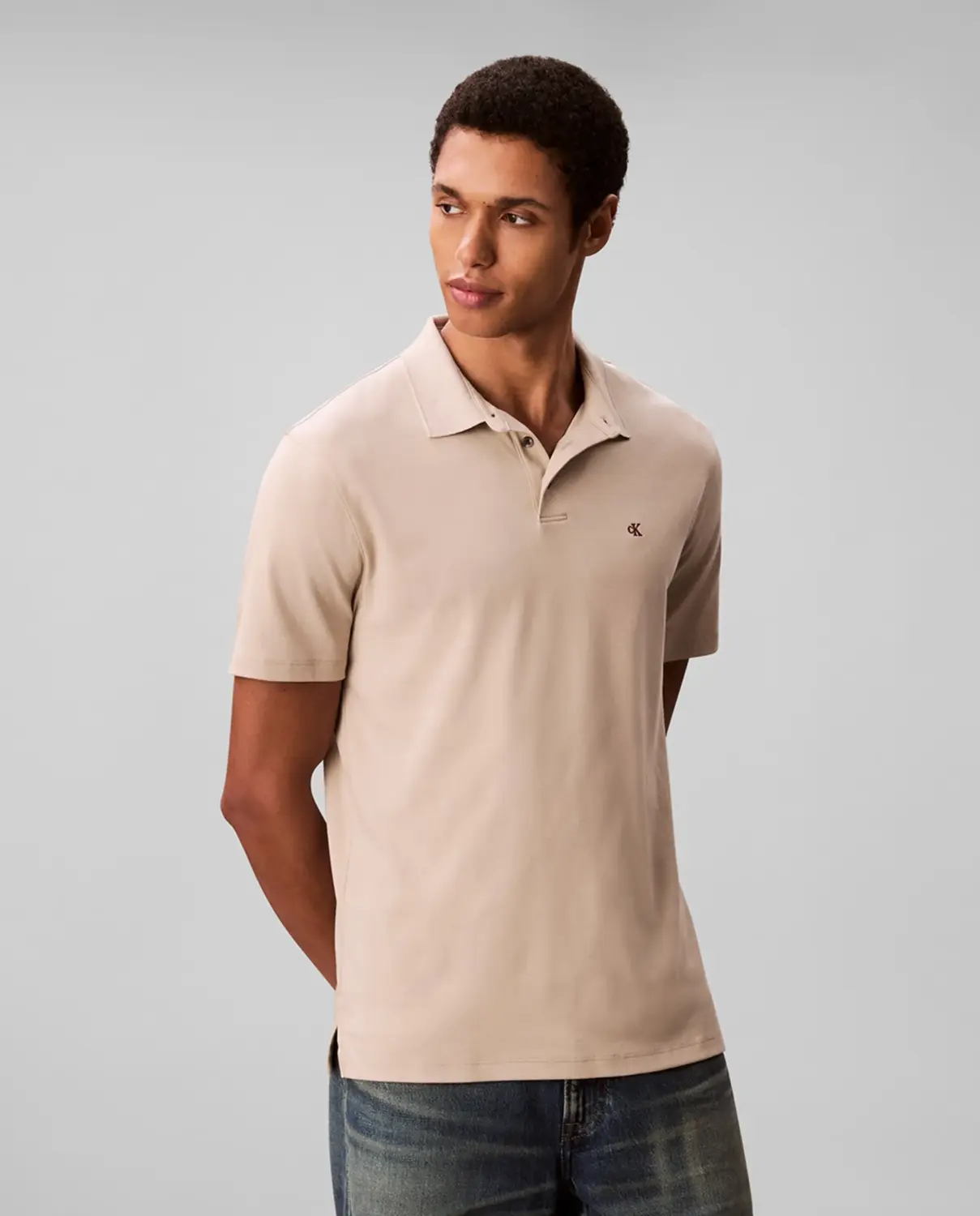 Хлопковая футболка-поло с коротким рукавом для мужчин Calvin Klein, бежевый
Хлопковая футболка-поло с коротким рукавом для мужчин Calvin Klein, бежевый