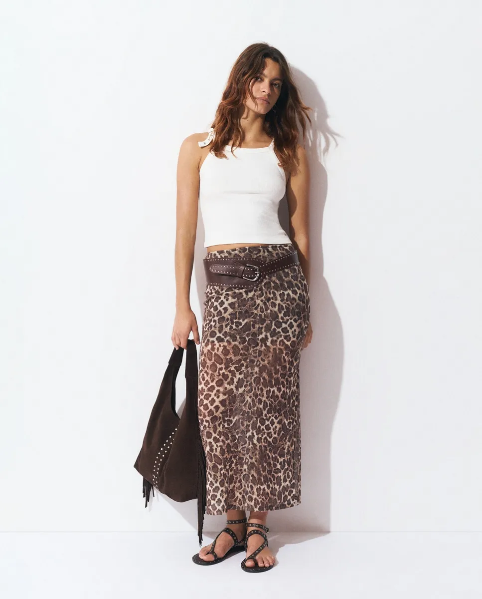 Длинная юбка из тюля с принтом под звериную шкуру Brownie, коричневый
Длинная юбка из тюля с принтом под звериную шкуру Brownie, коричневый