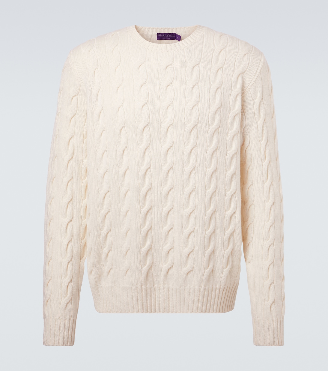 Кашемировый свитер с рельефной вязкой Ralph Lauren Purple Label, Classic Cream 
Кашемировый свитер с рельефной вязкой Ralph Lauren Purple Label, Classic Cream