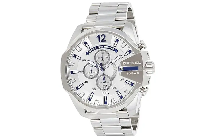 Diesel Наручные часы MEGA CHIEF Collection, кварцевый механизм, ремешок из нержавеющей стали, белый циферблат, мужские, модель DZ4477
Diesel Наручные часы MEGA CHIEF Collection, кварцевый механизм, ремешок из нержавеющей стали, белый циферблат, мужские, модель DZ4477