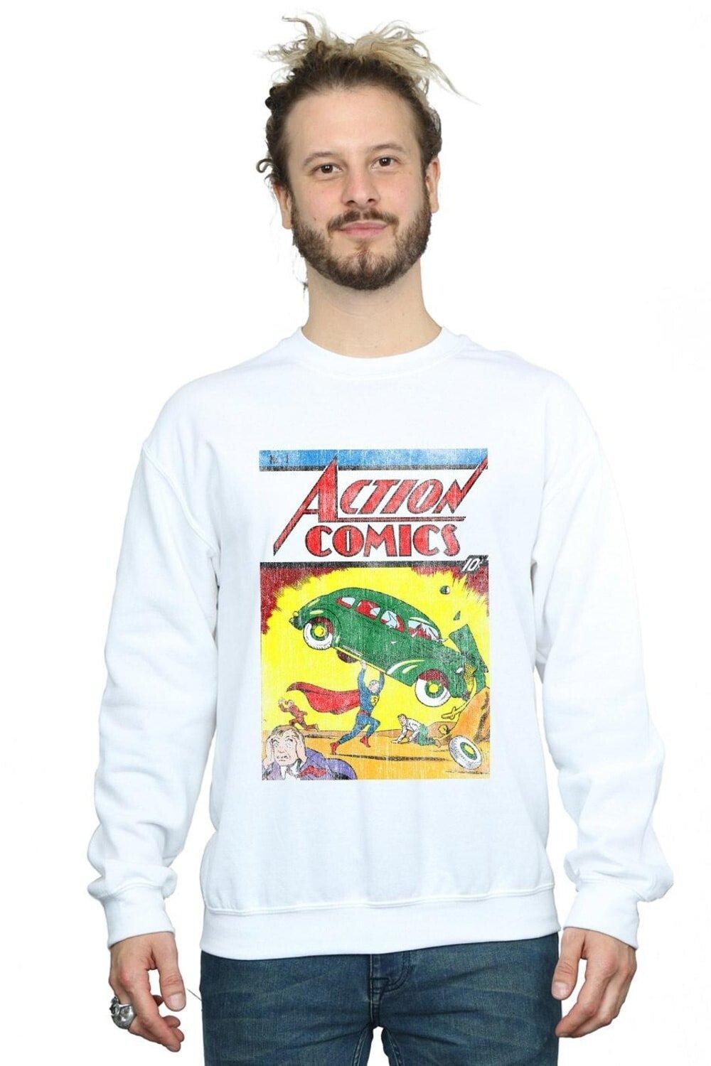 Толстовка с обложкой Superman Action Comics, выпуск 1 DC Comics, белый 
Толстовка с обложкой Superman Action Comics, выпуск 1 DC Comics, белый