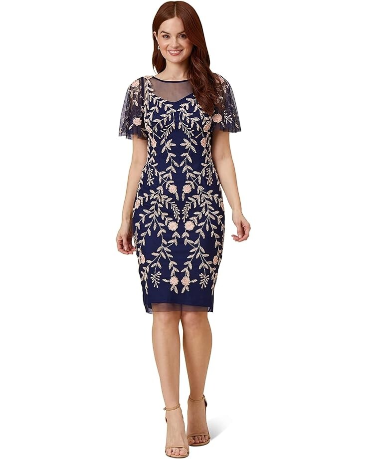 Платье Adrianna Papell Beaded Short, темно-синий
Платье Adrianna Papell Beaded Short, темно-синий