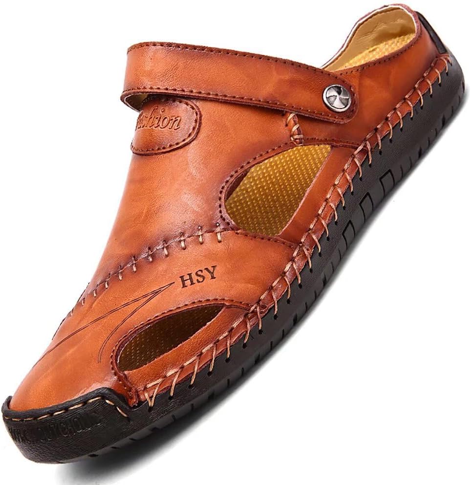 NANXINLOVE Мужские повседневные кожаные сандалии Летние пляжные тапочки Мужская удобная обувь для улицы Модные легкие сандалии для трекинга и воды Регулируемые (двойной способ) Nanxin&Love, коричневый
NANXINLOVE Мужские повседневные кожаные сандалии Летние пляжные тапочки Мужская удобная обувь для улицы Модные легкие сандалии для трекинга и воды Регулируемые (двойной способ) Nanxin&Love, коричневый