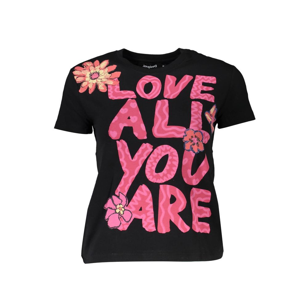 Черная хлопковая футболка Desigual, черный
Черная хлопковая футболка Desigual, черный