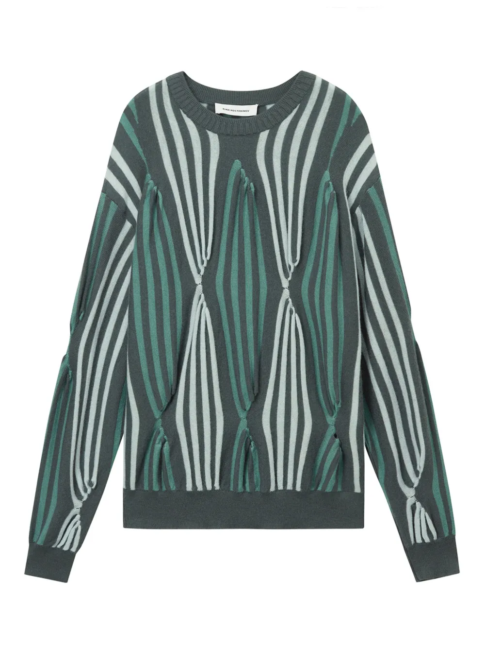 Полосатый свитер вязки интарсия Kiko Kostadinov, зеленый
Полосатый свитер вязки интарсия Kiko Kostadinov, зеленый