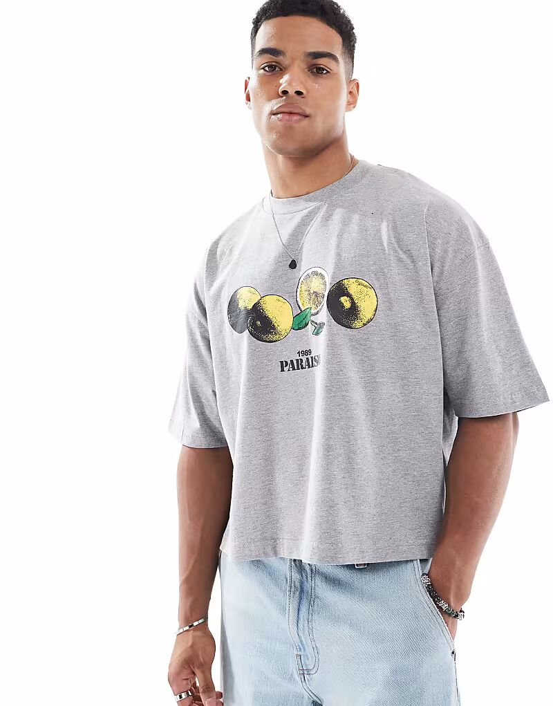 Укороченная футболка оверсайз от ASOS DESIGN с принтом лимона в сером меланжевом цвете
Укороченная футболка оверсайз от ASOS DESIGN с принтом лимона в сером меланжевом цвете