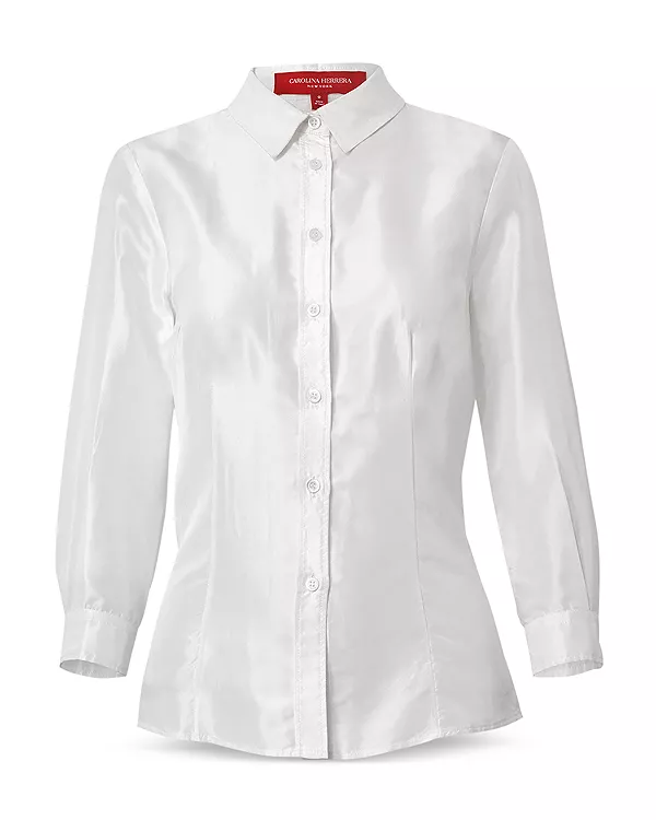 Рубашка с воротником из шелковой тафты Carolina Herrera, белый
Рубашка с воротником из шелковой тафты Carolina Herrera, белый