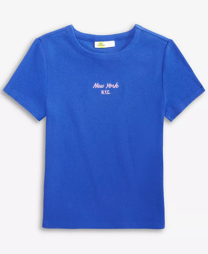 Футболка с вышивкой Little & Big Girls NYC Epic Threads, синий
Футболка с вышивкой Little & Big Girls NYC Epic Threads, синий