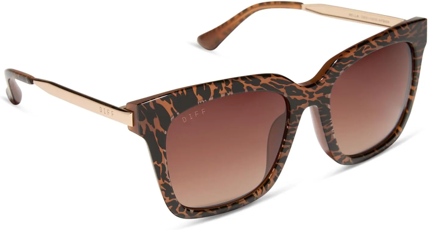 Женские солнцезащитные очки DIFF Bella Square с защитой UV400, дизайнерские, увеличенного размера, модные, в комплекте дорожный футляр, Animal + Brown Gradient
Женские солнцезащитные очки DIFF Bella Square с защитой UV400, дизайнерские, увеличенного размера, модные, в комплекте дорожный футляр, Animal + Brown Gradient