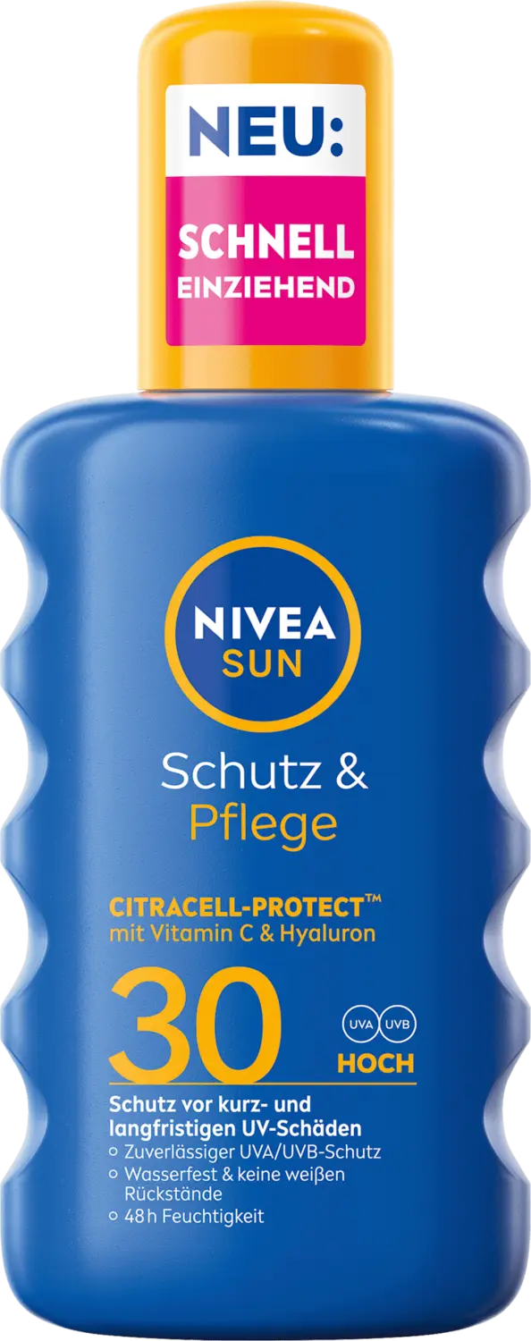 Солнцезащитный спрей NIVEA SUN Sonnenspray Schutz & Pflege LSF 30, 200 ml
Солнцезащитный спрей NIVEA SUN Sonnenspray Schutz & Pflege LSF 30, 200 ml