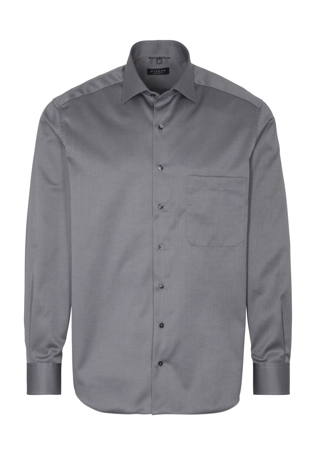 Рубашка, однотонная, планка на пуговицах, нагрудный карман, мужская ETERNA, серебро
Рубашка, однотонная, планка на пуговицах, нагрудный карман, мужская ETERNA, серебро