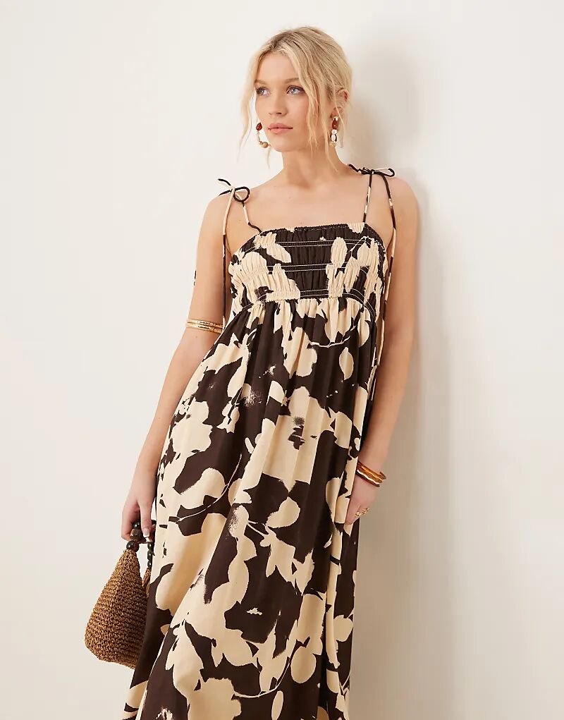 Платье макси из хлопкового сатина с присборенной грудью и цветочным принтом ASOS DESIGN
Платье макси из хлопкового сатина с присборенной грудью и цветочным принтом ASOS DESIGN