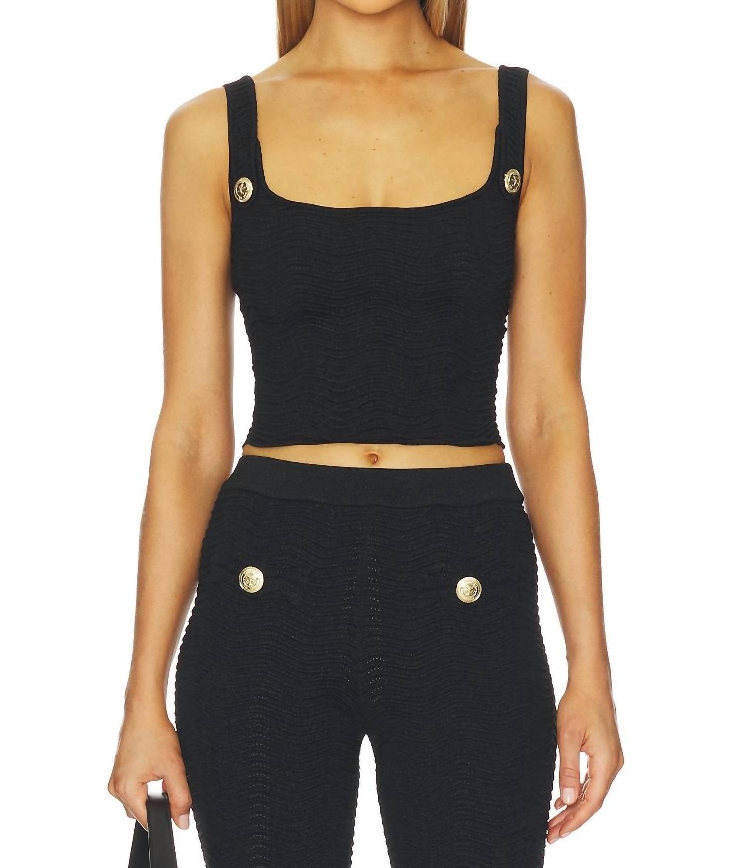 Retrofete Вязаный топ Aloe, металлизированный черный
Retrofete Вязаный топ Aloe, металлизированный черный