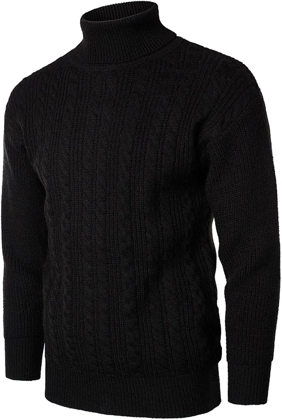 Мужской свитер с воротником-водолазкой свободного кроя кабельной вязки
Мужской свитер с воротником-водолазкой свободного кроя кабельной вязки