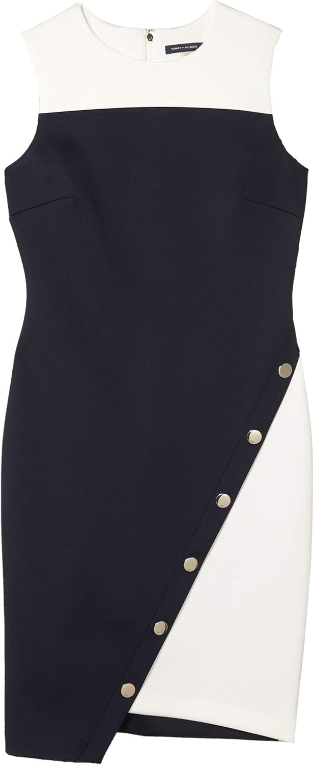 Женское платье-футляр с асимметричным подолом и пуговицами от Tommy Hilfiger, Sky Captain/ Ivory
Женское платье-футляр с асимметричным подолом и пуговицами от Tommy Hilfiger, Sky Captain/ Ivory