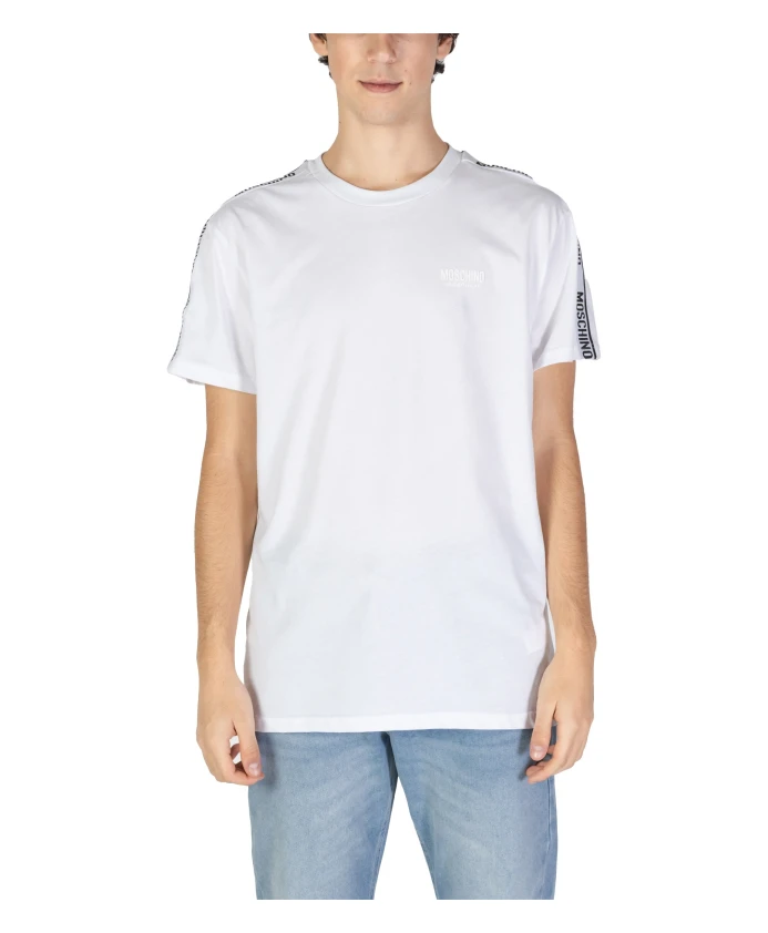 Белая хлопковая футболка с коротким рукавом Moschino, белый
Белая хлопковая футболка с коротким рукавом Moschino, белый