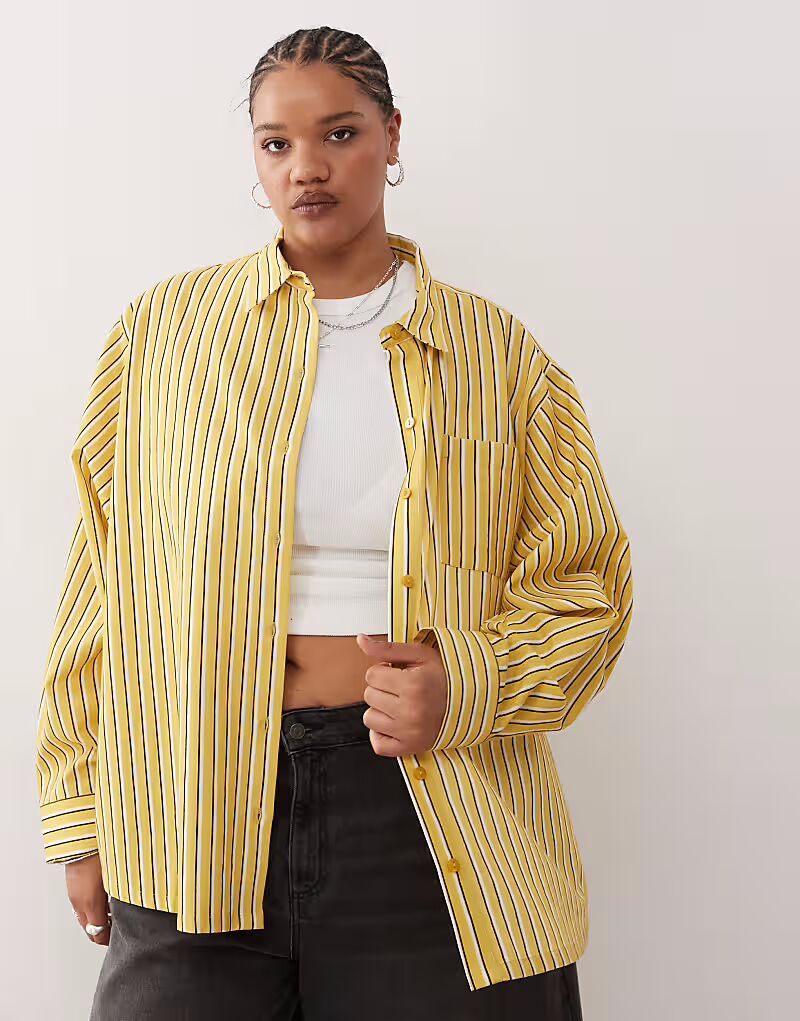 Рубашка свободного кроя Plus из смеси льна и желтых полосок Collusion
Рубашка свободного кроя Plus из смеси льна и желтых полосок Collusion
