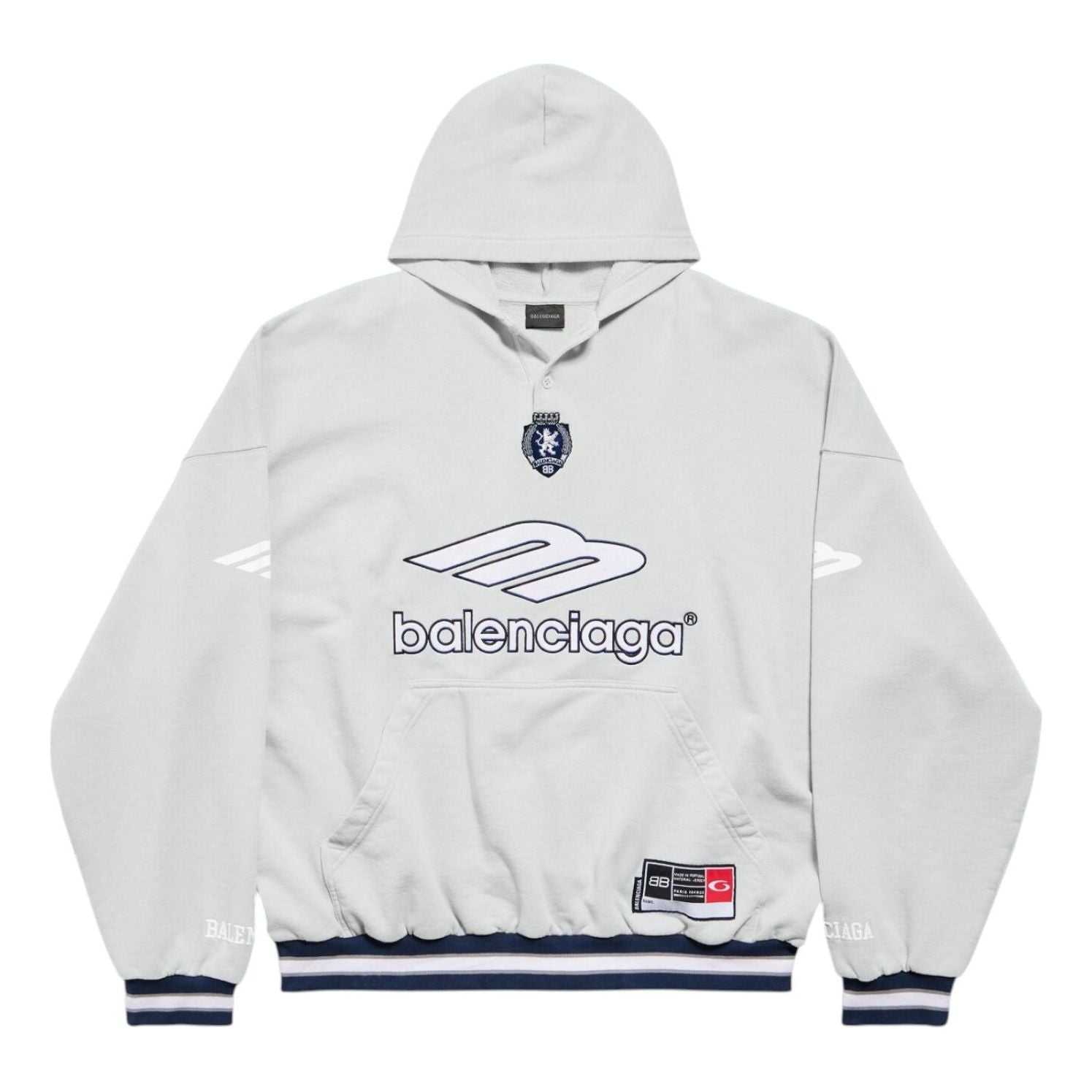 Толстовка-поло Balenciaga 3B Football Polo Hoodie 'Grey White'
Толстовка-поло Balenciaga 3B Football Polo Hoodie 'Grey White'