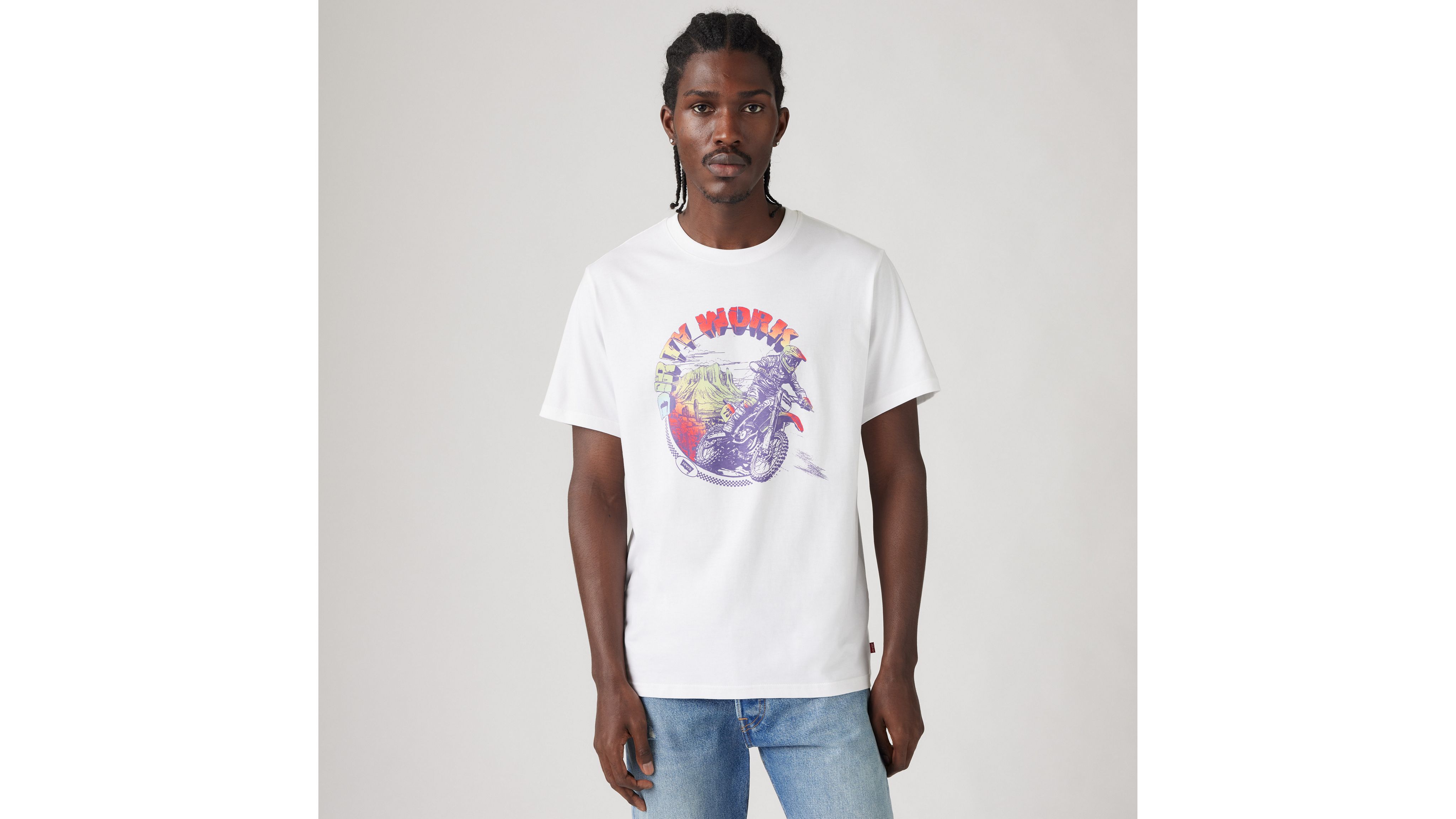 Футболка свободного кроя с короткими рукавами и принтом Levi's, Moto 2 White - White
Футболка свободного кроя с короткими рукавами и принтом Levi's, Moto 2 White - White