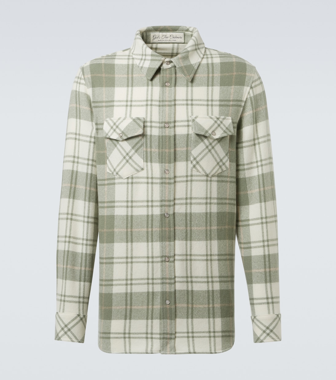 Клетчатая кашемировая рубашка God's True Cashmere, Sage
Клетчатая кашемировая рубашка God's True Cashmere, Sage