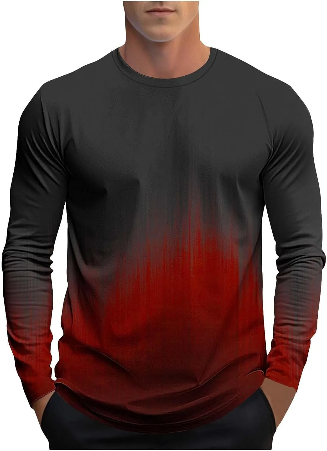 Мужская футболка с длинным рукавом Gradient Color Print, круглый вырез, Casual, Muscle Fit, легкая, для тренировок
Мужская футболка с длинным рукавом Gradient Color Print, круглый вырез, Casual, Muscle Fit, легкая, для тренировок