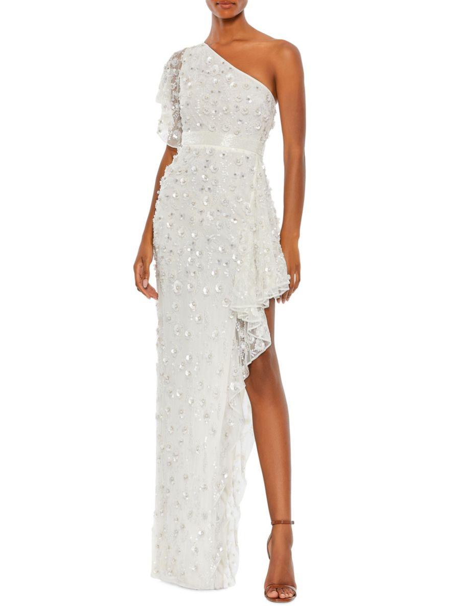 Украшенное платье на одно плечо Mac Duggal, белый
Украшенное платье на одно плечо Mac Duggal, белый