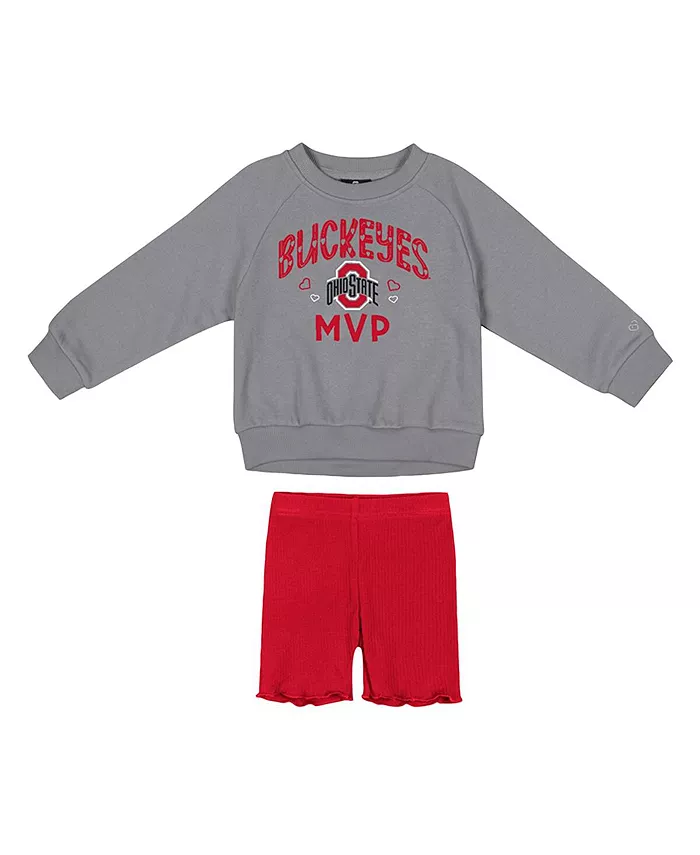 Комплект из двух предметов: флисовая толстовка и шорты Ohio State Buckeyes Beta серо-алого цвета для девочек Colosseum
Комплект из двух предметов: флисовая толстовка и шорты Ohio State Buckeyes Beta серо-алого цвета для девочек Colosseum