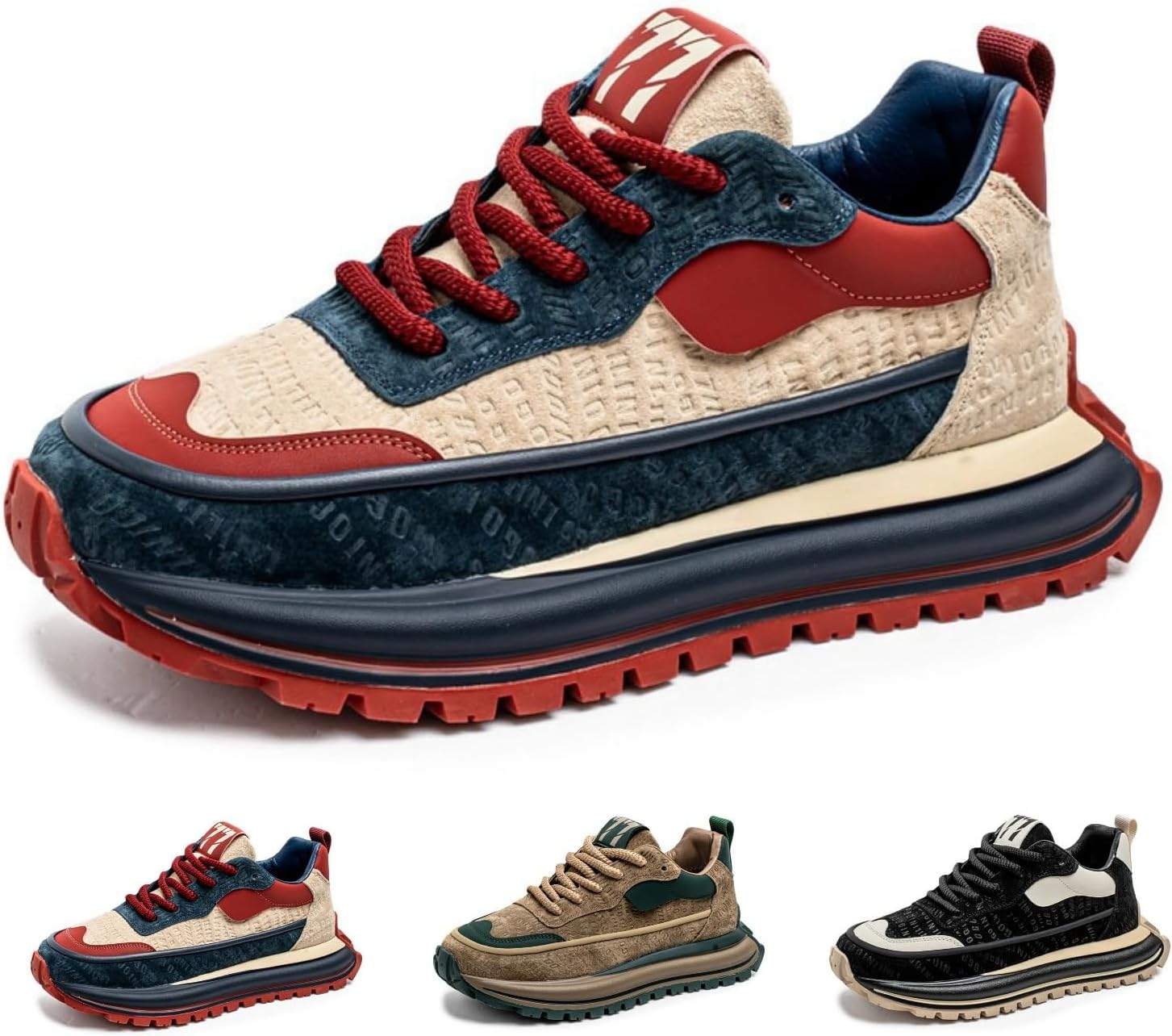 Мужские модные повседневные кроссовки с массивной подошвой, с противоскользящей удобной спортивной стелькой, уличная обувь для прогулок Macefil, красный/синий
Мужские модные повседневные кроссовки с массивной подошвой, с противоскользящей удобной спортивной стелькой, уличная обувь для прогулок Macefil, красный/синий