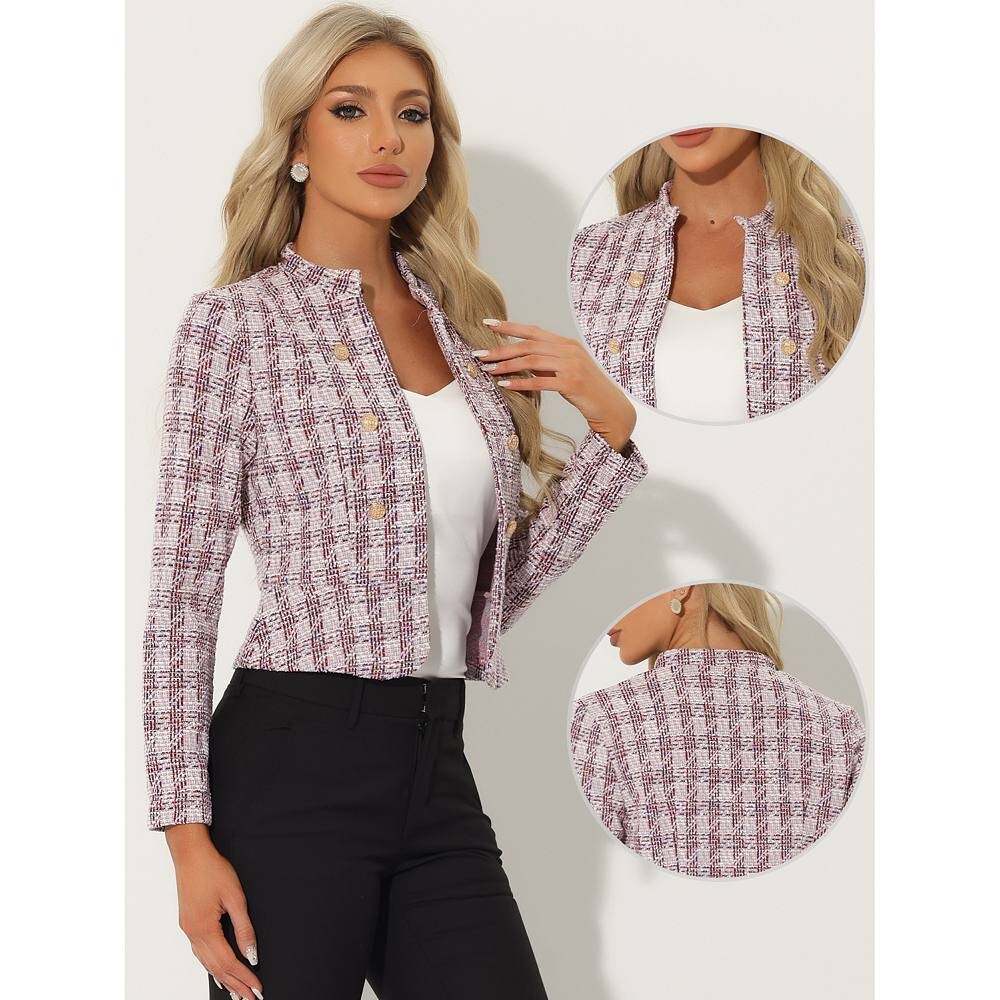 Женский элегантный твидовый пиджак в клетку ALLEGRA K, белый
Женский элегантный твидовый пиджак в клетку ALLEGRA K, белый