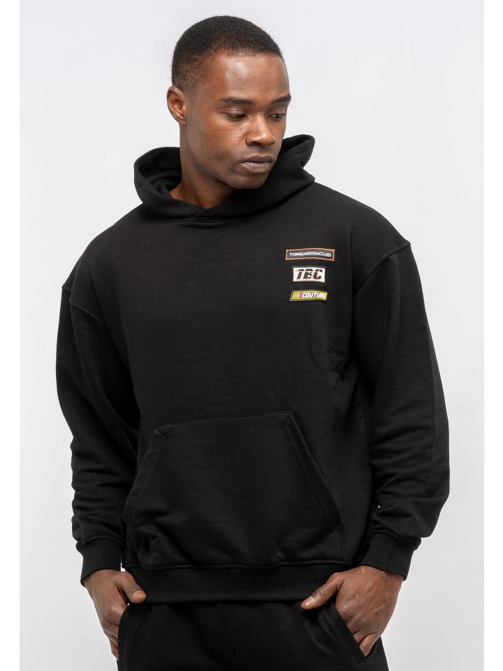 Tom Barron Мужской спортивный костюм оверсайз с нашивкой, черный
Tom Barron Мужской спортивный костюм оверсайз с нашивкой, черный