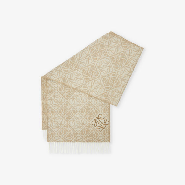 Шарф шерстяной Loewe с добавлением кашемира, бежевый
Шарф шерстяной Loewe с добавлением кашемира, бежевый