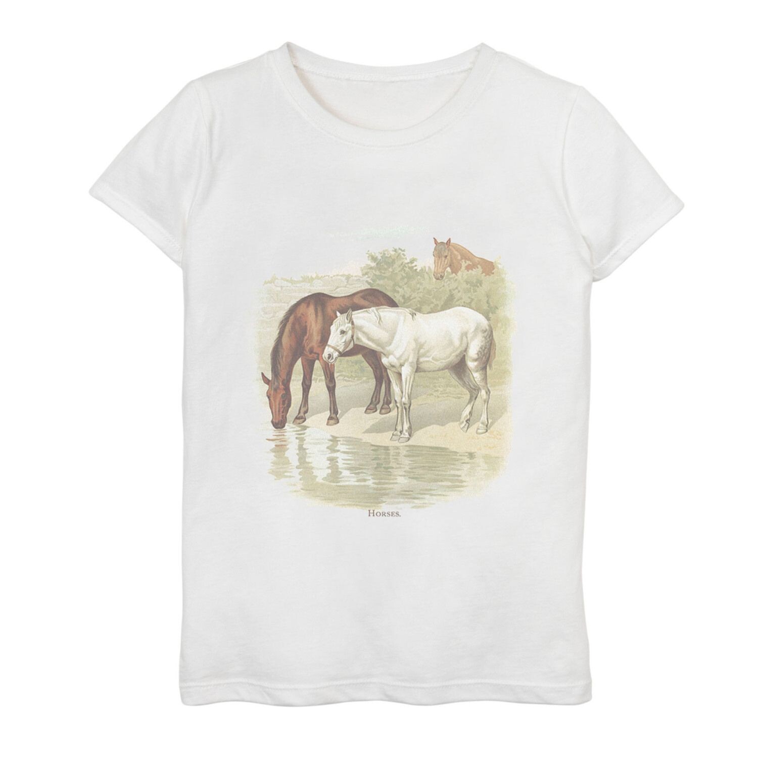 Винтажная футболка с рисунком лошадей для девочек 7–16 лет Licensed Character
Винтажная футболка с рисунком лошадей для девочек 7–16 лет Licensed Character