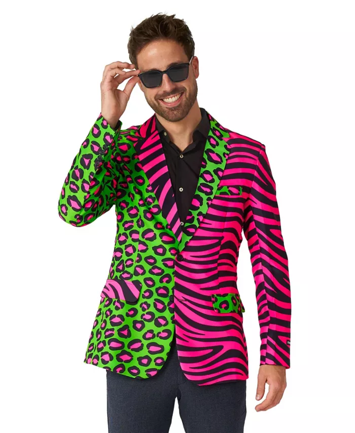 Мужской праздничный блейзер - неоновый принт с животными Slim Fit - зеленый - розовый Suitmeister
Мужской праздничный блейзер - неоновый принт с животными Slim Fit - зеленый - розовый Suitmeister