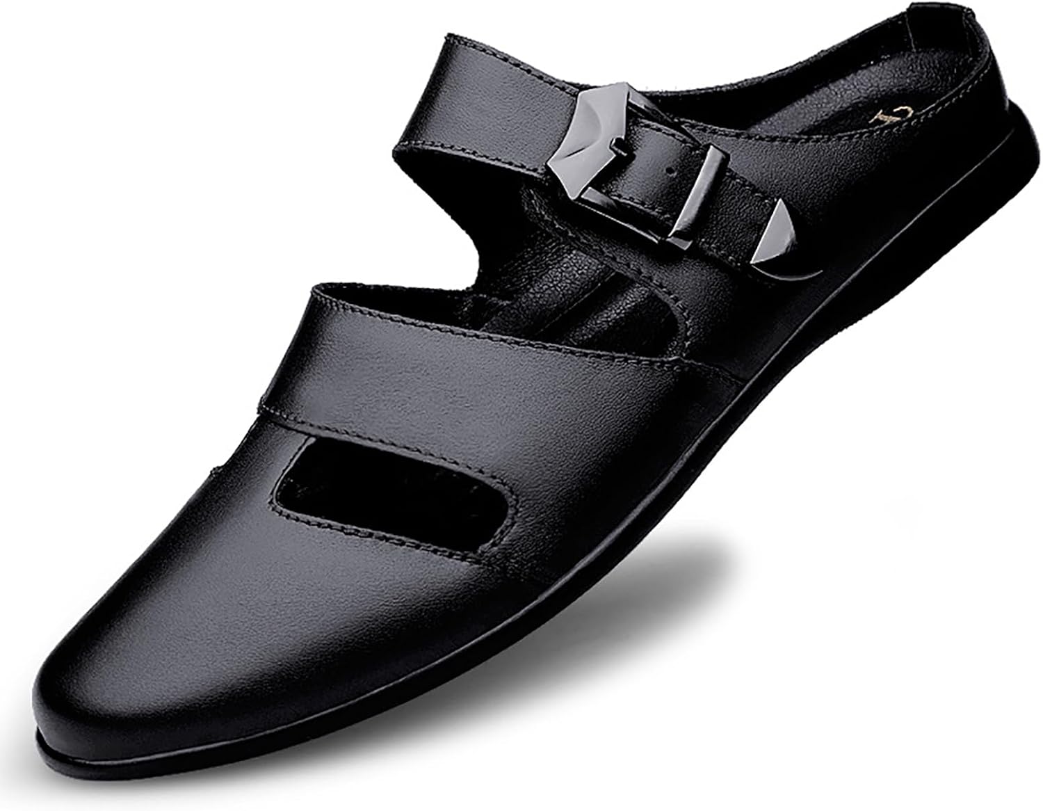 Мужские сандалии-слипоны из натуральной кожи с открытой спиной, плоской подошвой и регулируемой пряжкой, с закрытым круглым носком, комфортной мягкой подошвой, летние дышащие нескользящие пляжные сандалии 'Fisherman' для улицы Siyake, черный
Мужские сандалии-слипоны из натуральной кожи с открытой спиной, плоской подошвой и регулируемой пряжкой, с закрытым круглым носком, комфортной мягкой подошвой, летние дышащие нескользящие пляжные сандалии 'Fisherman' для улицы Siyake, черный