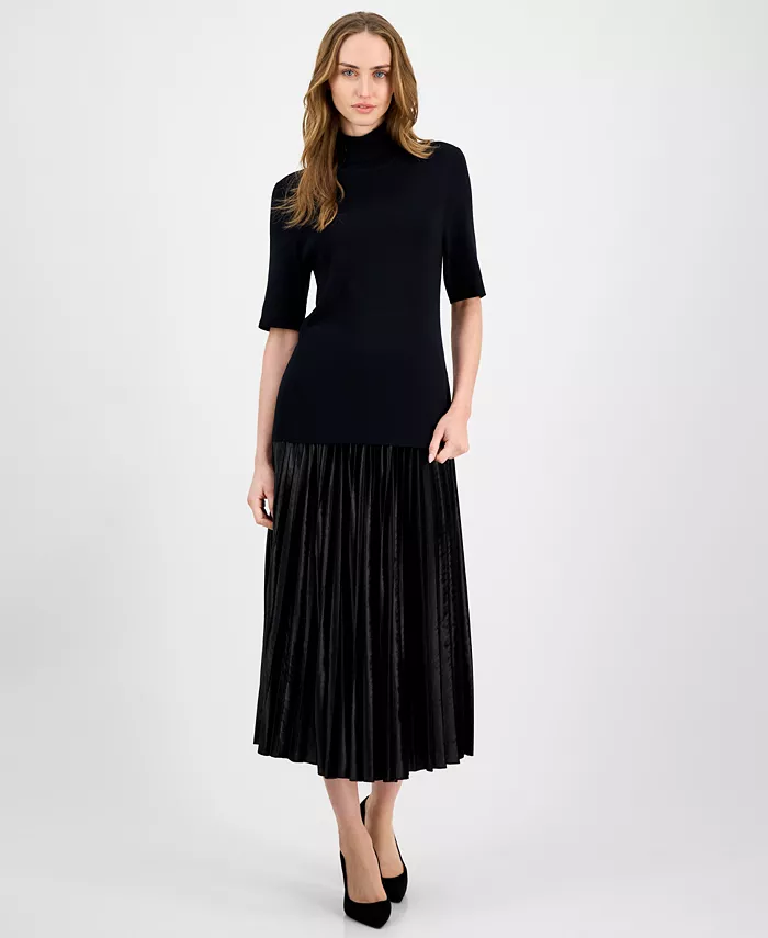 Женская бархатная плиссированная юбка миди с расклешенным подолом Anne Klein, черный
Женская бархатная плиссированная юбка миди с расклешенным подолом Anne Klein, черный