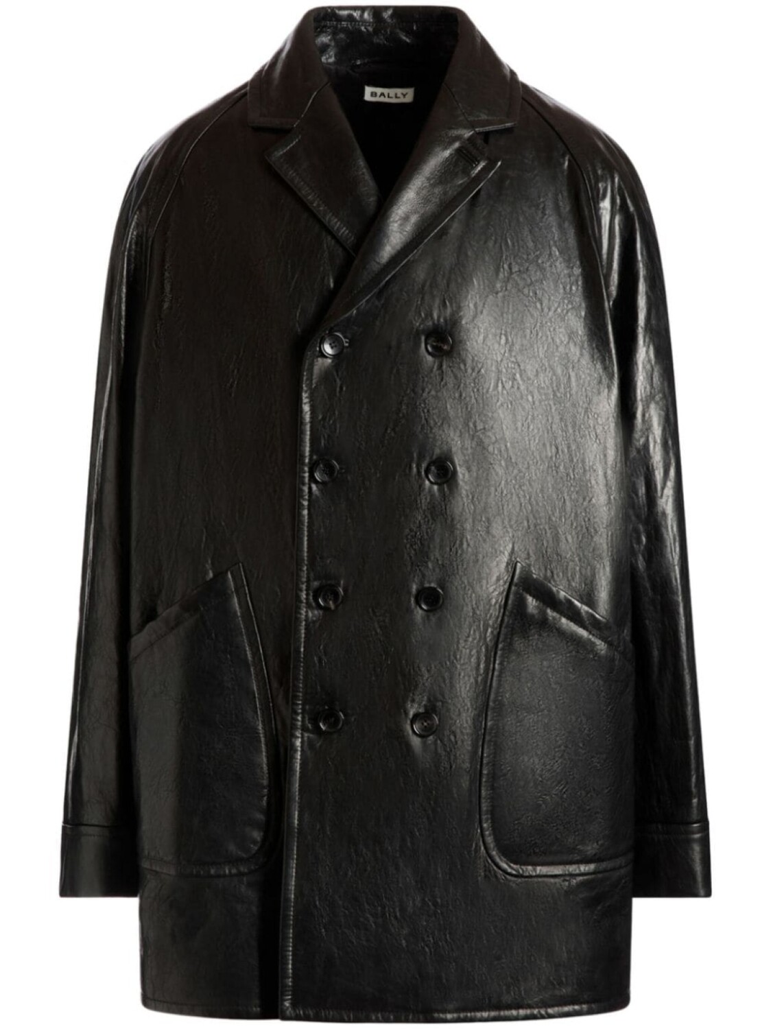 Bally двубортное кожаное пальто, черный
Bally двубортное кожаное пальто, черный