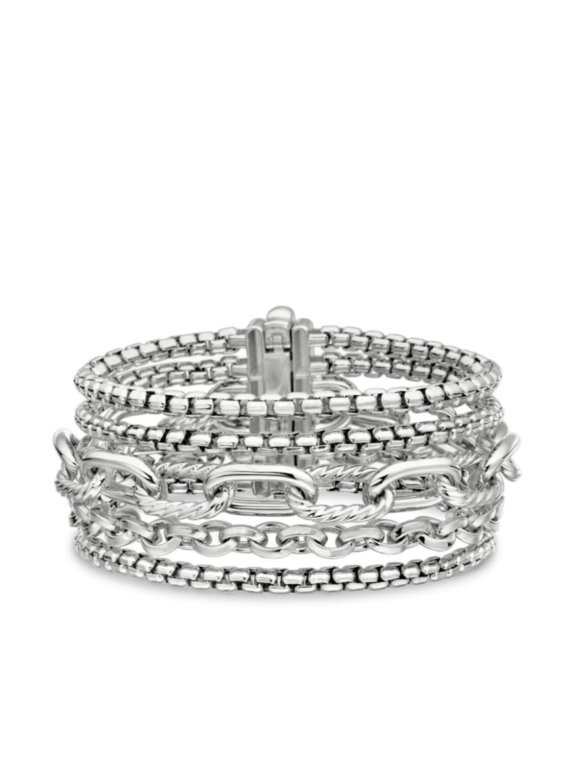 Браслет из стерлингового серебра с несколькими рядами цепочек David Yurman, серебряный
Браслет из стерлингового серебра с несколькими рядами цепочек David Yurman, серебряный