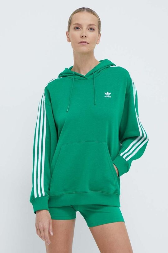 3-полосная толстовка с капюшоном OS adidas Originals, зеленый 
3-полосная толстовка с капюшоном OS adidas Originals, зеленый