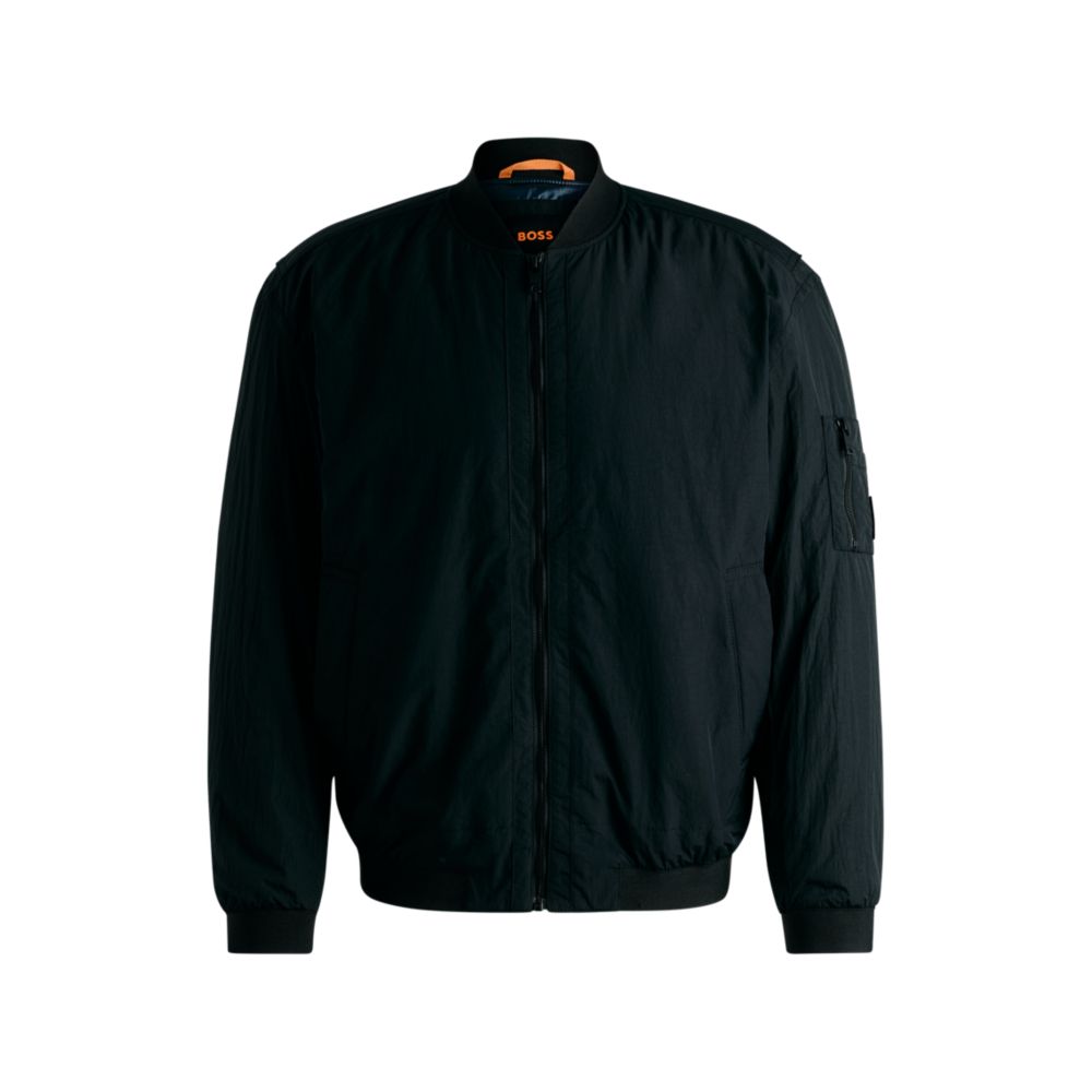 Водоотталкивающая куртка-бомбер с логотипом BOSS, черный 
Водоотталкивающая куртка-бомбер с логотипом BOSS, черный