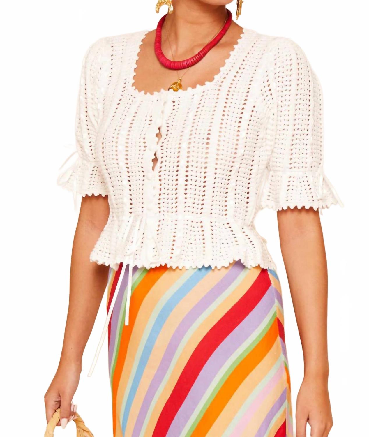 Женский топ Dominika белого цвета Rixo, белый
Женский топ Dominika белого цвета Rixo, белый