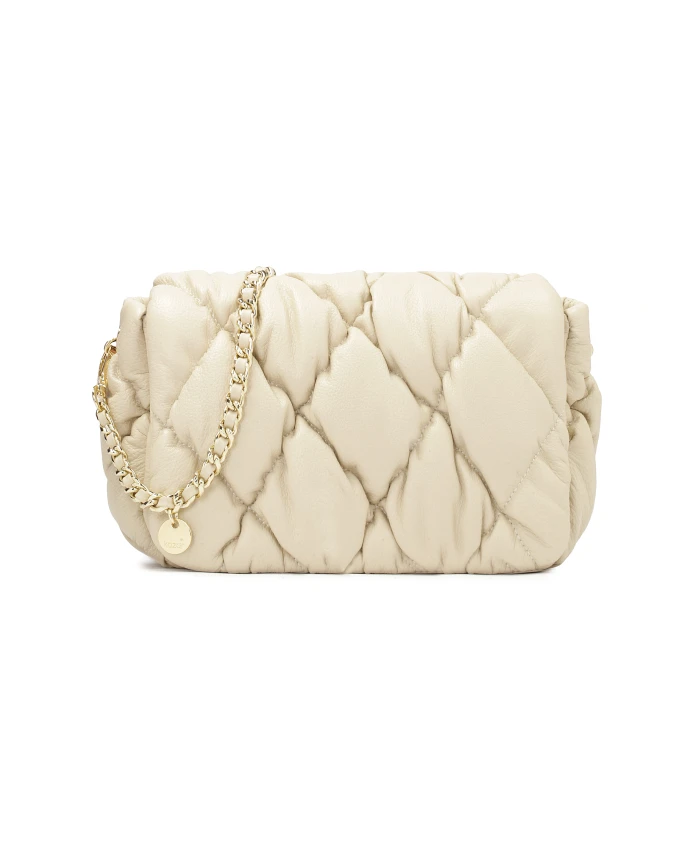 Мягкая стеганая кожаная сумочка Kazar, бежевый 
Мягкая стеганая кожаная сумочка Kazar, бежевый