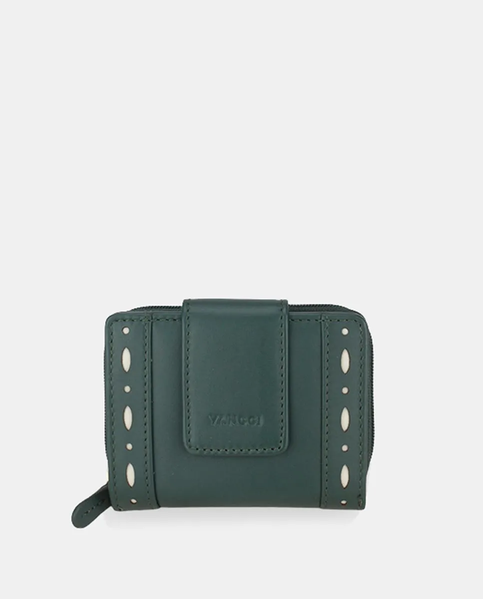 Маленький женский кошелек YANCCI из зеленой кожи с украшением по бокам Yancci
Маленький женский кошелек YANCCI из зеленой кожи с украшением по бокам Yancci