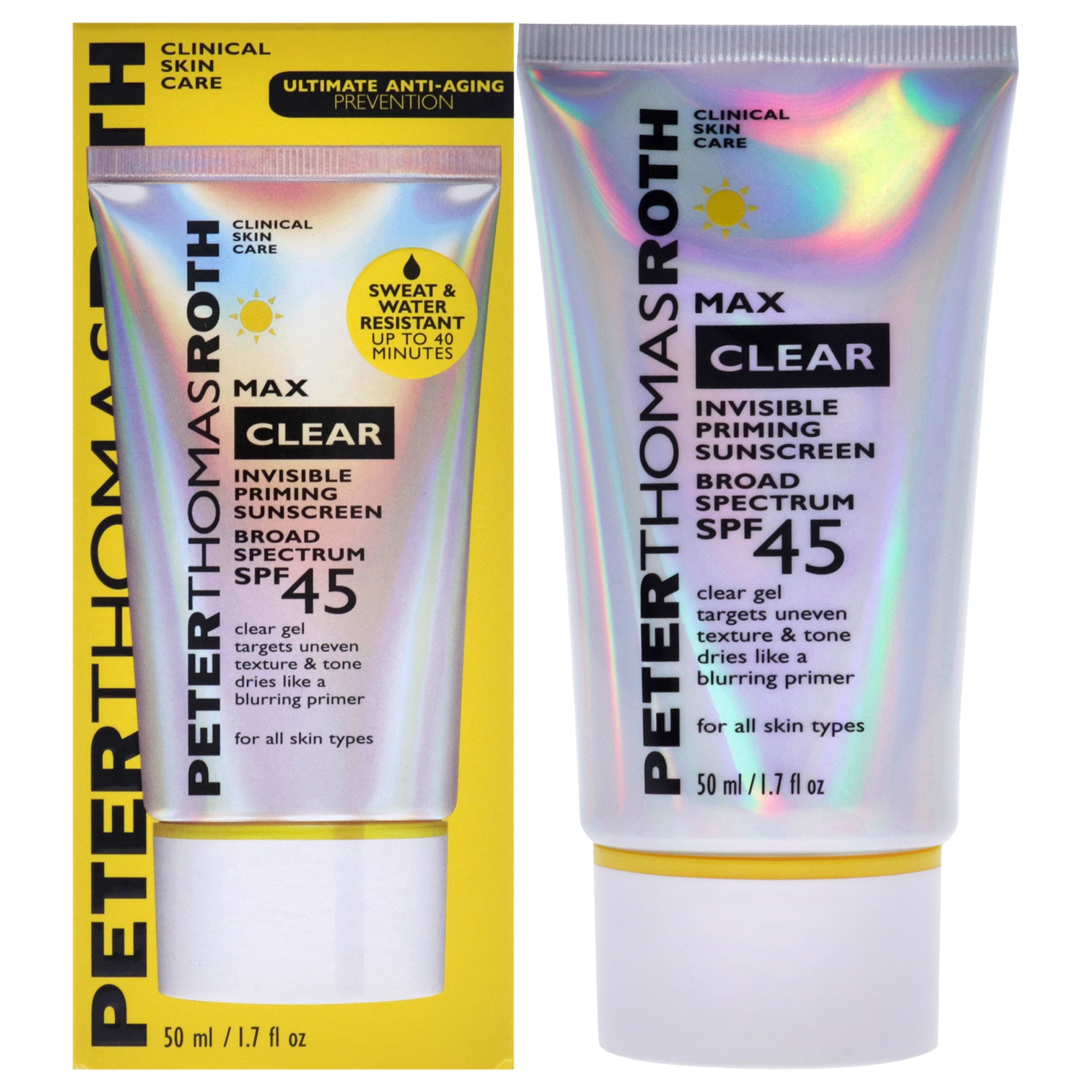 Солнцезащитный крем-праймер Max Clear Invisible Priming Sunscreen SPF 45 от Peter Thomas Roth для мужчин и женщин - 1,7 унции (50 мл), прозрачный
Солнцезащитный крем-праймер Max Clear Invisible Priming Sunscreen SPF 45 от Peter Thomas Roth для мужчин и женщин - 1,7 унции (50 мл), прозрачный